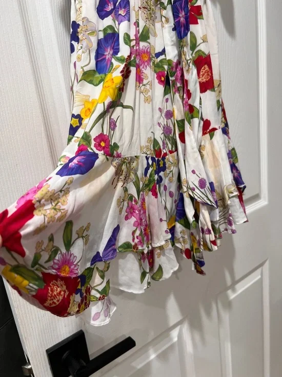 Floral Tie-Front White Summer Dress Gypsy & gold - Picture 5 of 5